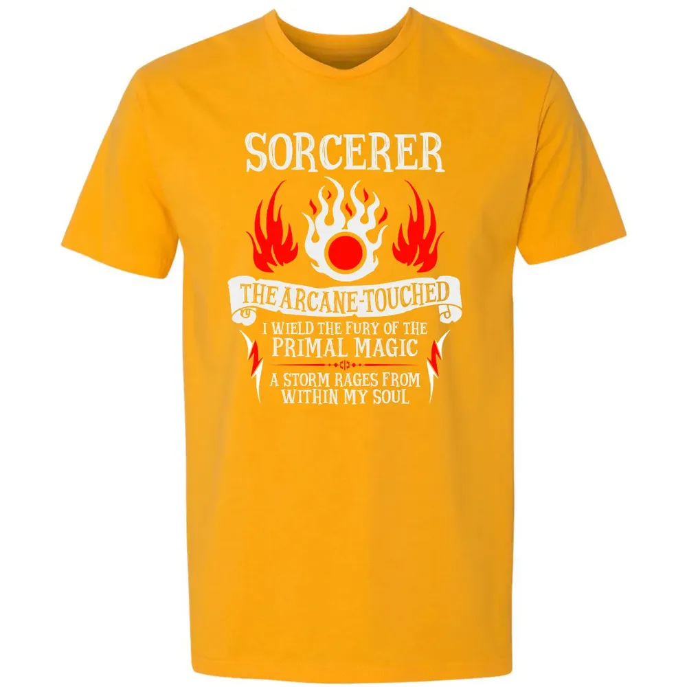 SORCERER, The Arcane Touched  (White Text) Premium Unisex T-shirt - 11
