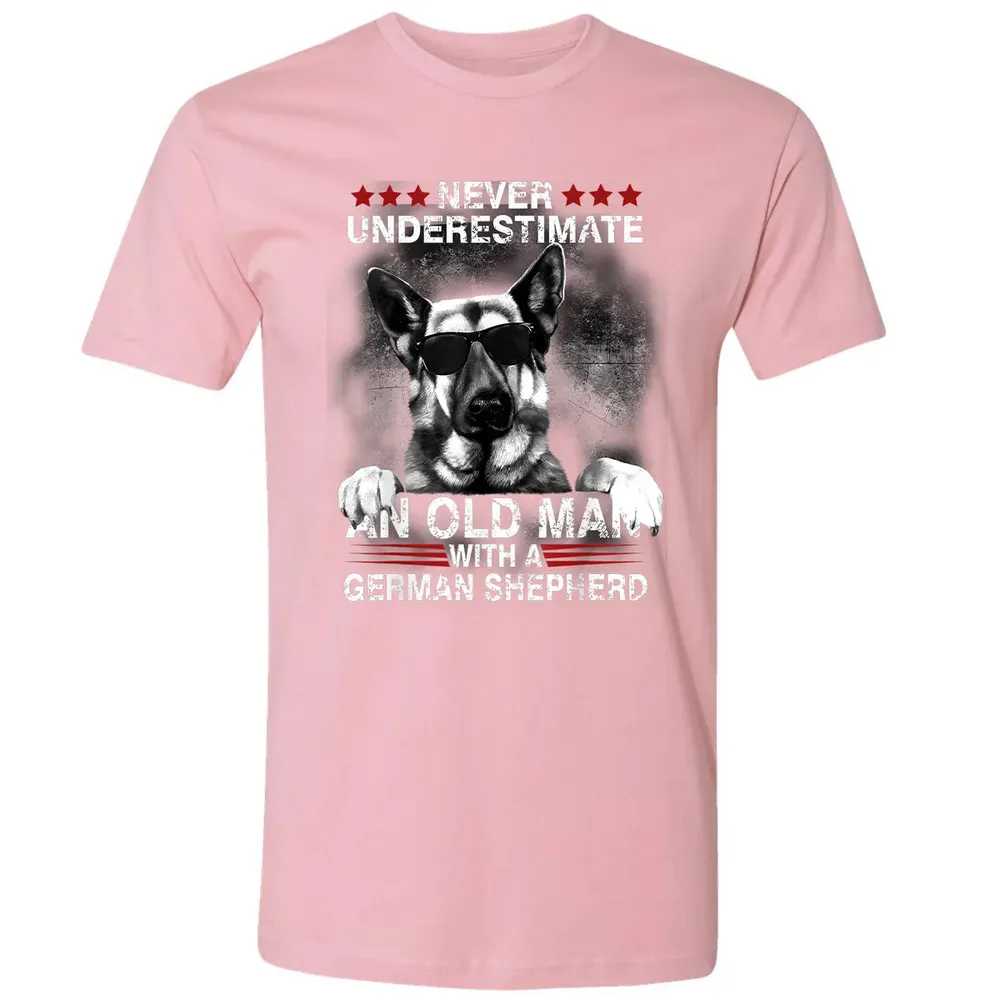 Never Underestimate An Old Man   German Shepherd Dog Premium Unisex T-shirt - 3
