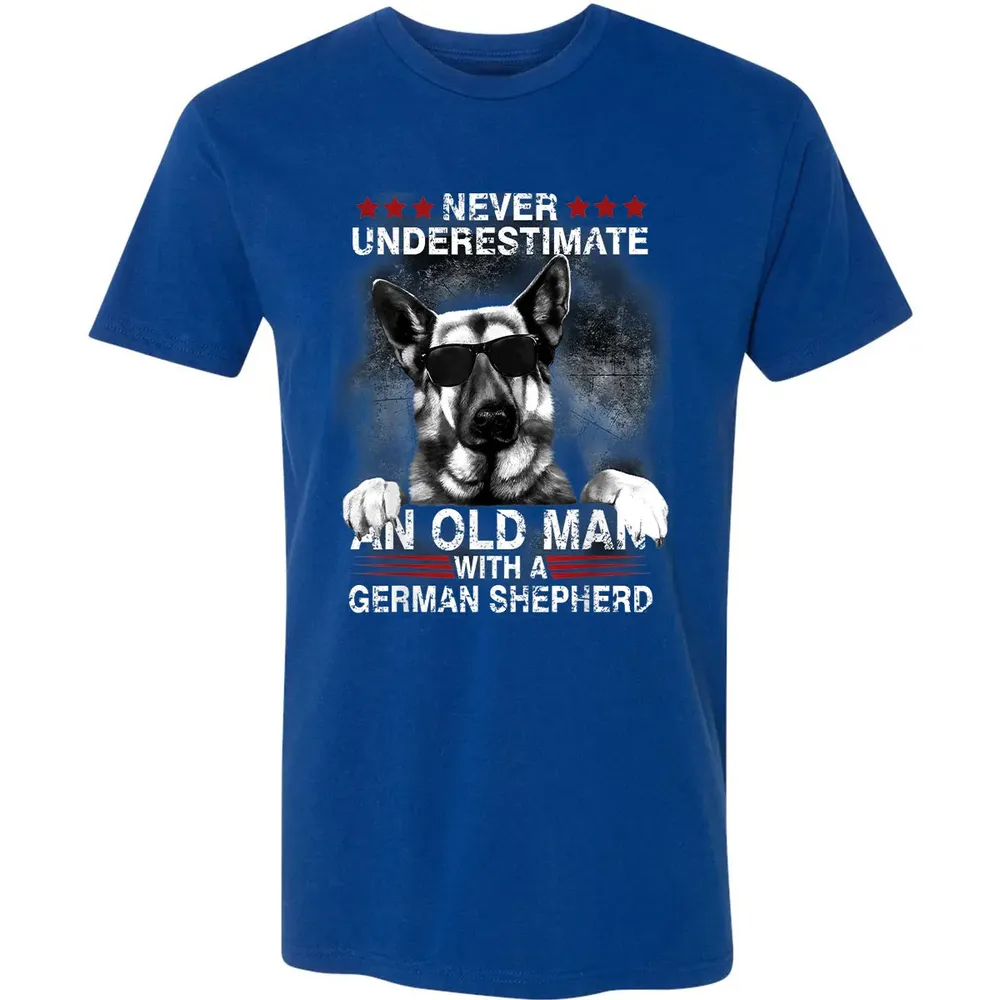 Never Underestimate An Old Man   German Shepherd Dog Premium Unisex T-shirt - 10