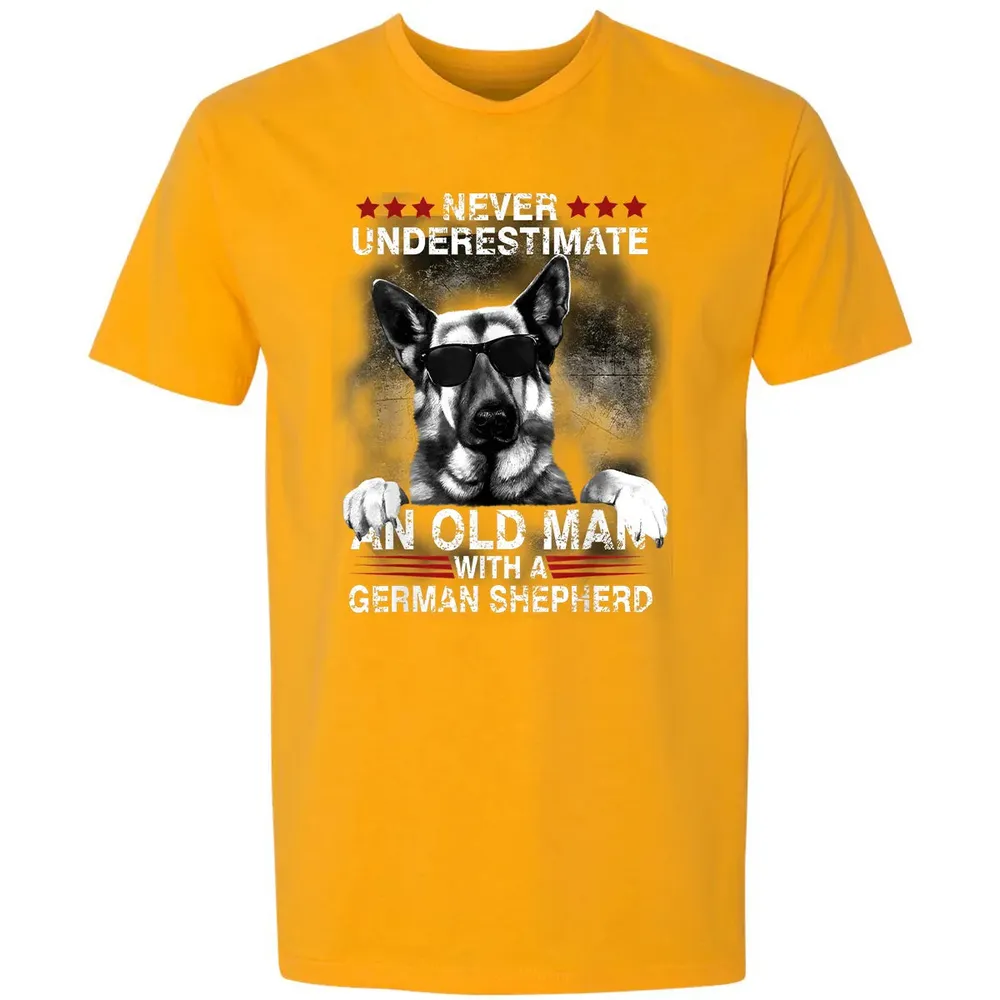 Never Underestimate An Old Man   German Shepherd Dog Premium Unisex T-shirt - 11