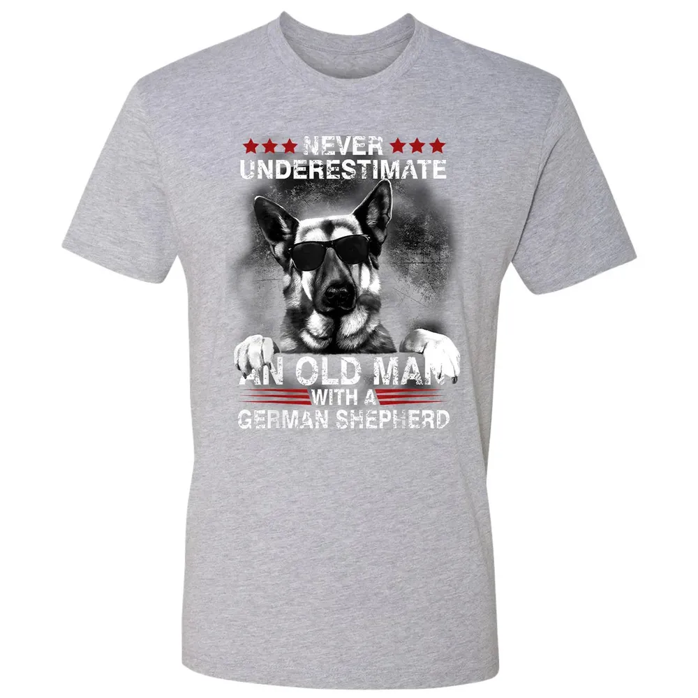 Never Underestimate An Old Man   German Shepherd Dog Premium Unisex T-shirt - 9