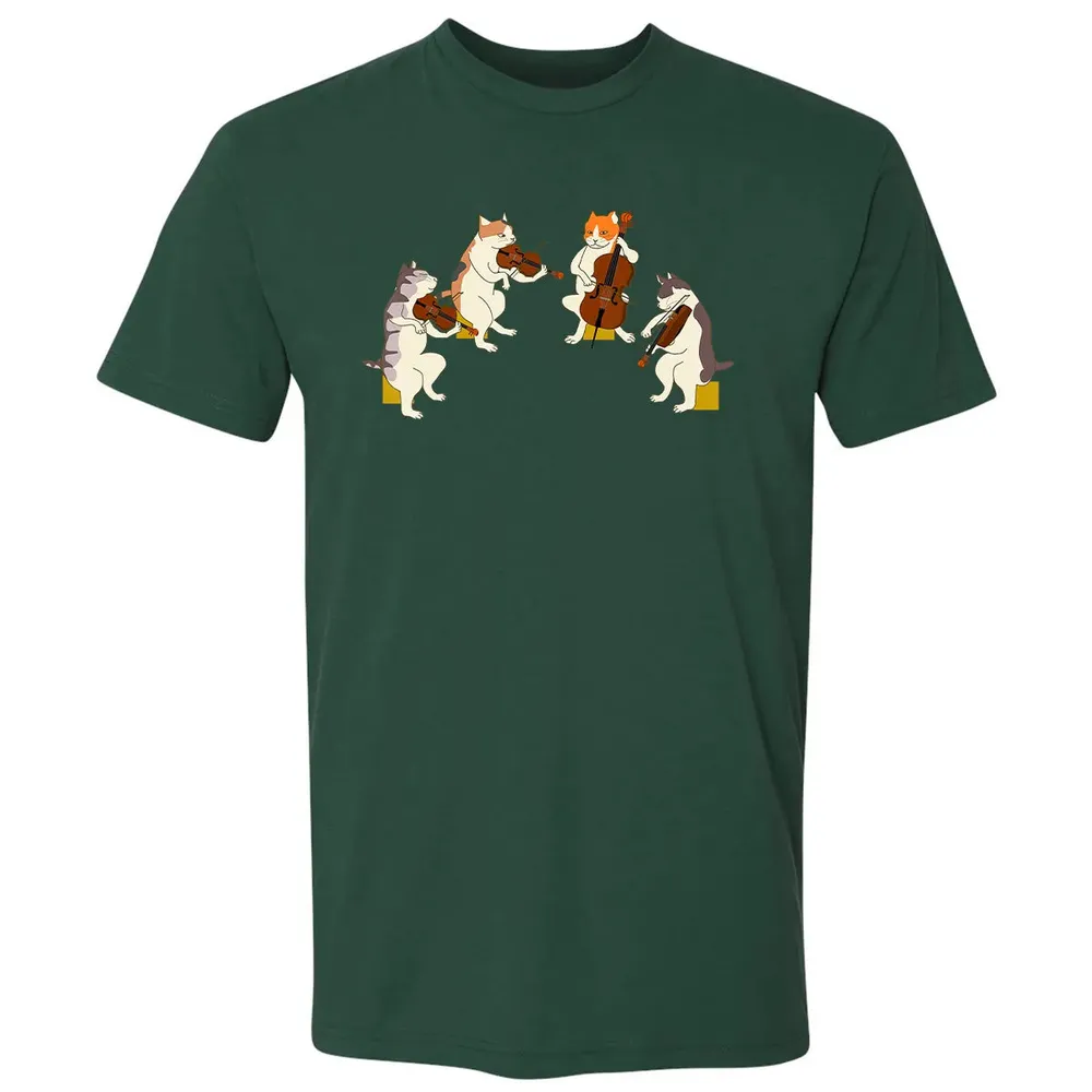 Fun Cats Playing Violin Cello  Gift Music Cat Lover Premium Unisex T-shirt - 12