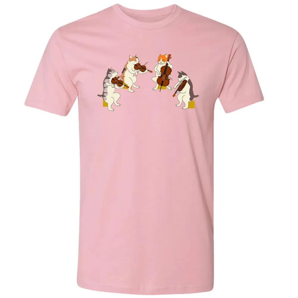 Fun Cats Playing Violin Cello  Gift Music Cat Lover Premium Unisex T-shirt - 3