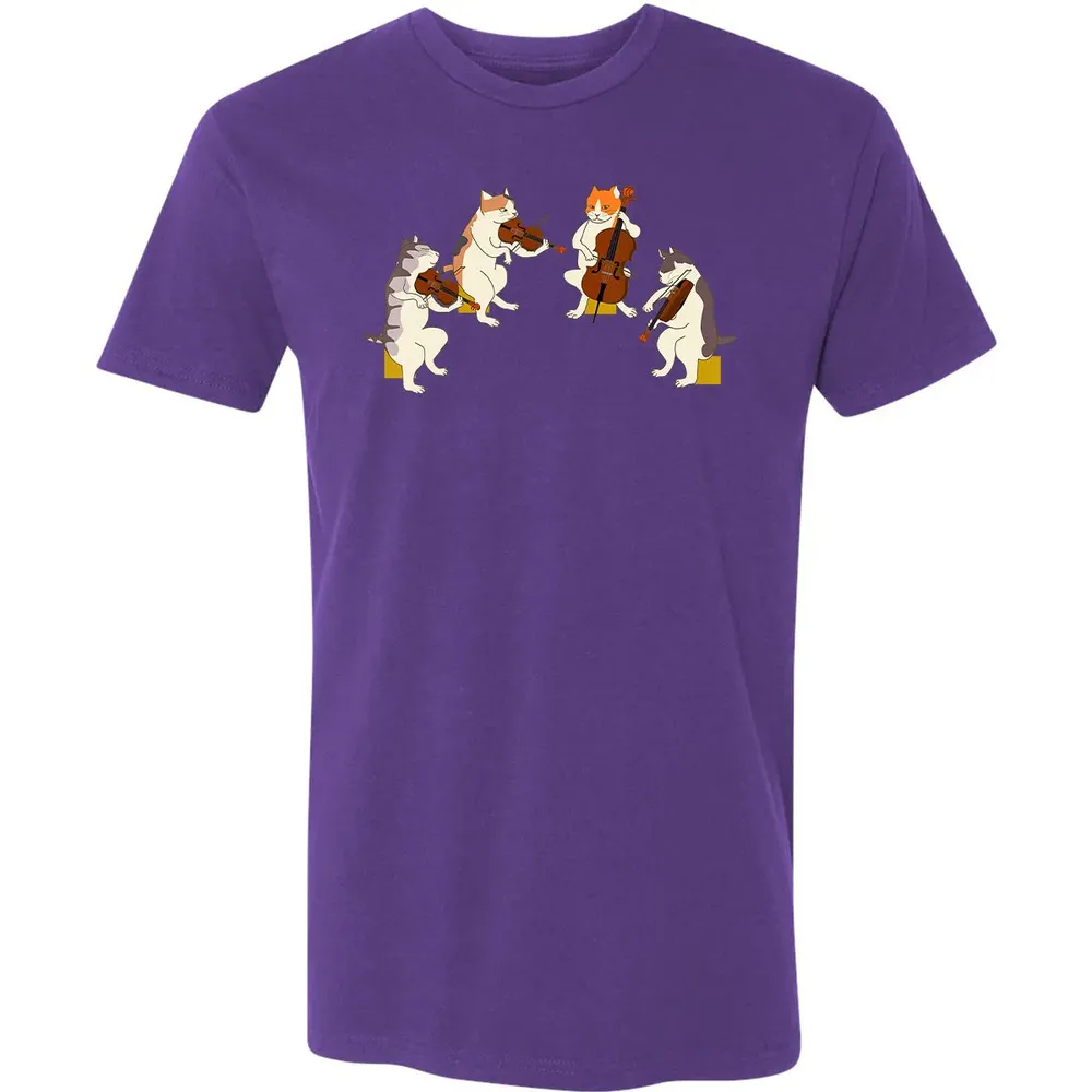 Fun Cats Playing Violin Cello  Gift Music Cat Lover Premium Unisex T-shirt - 7