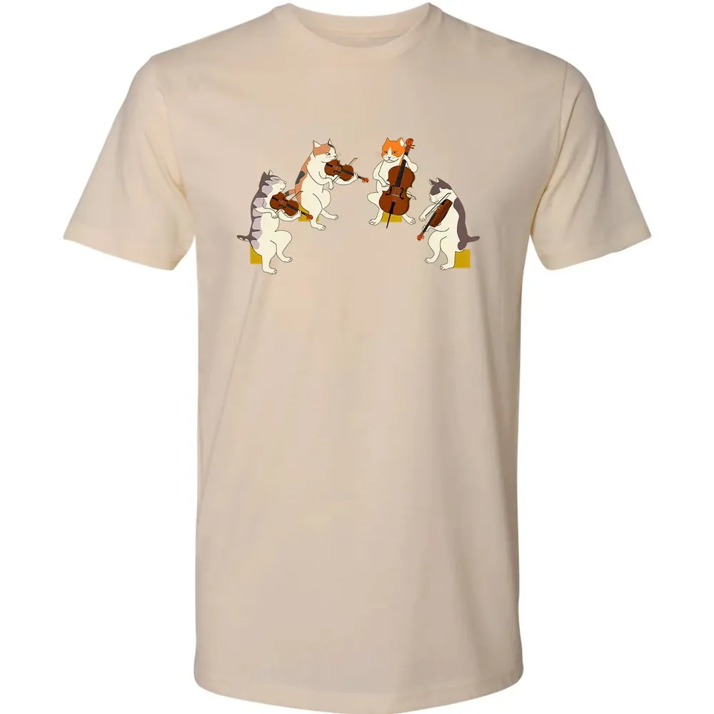 Fun Cats Playing Violin Cello  Gift Music Cat Lover Premium Unisex T-shirt - 13