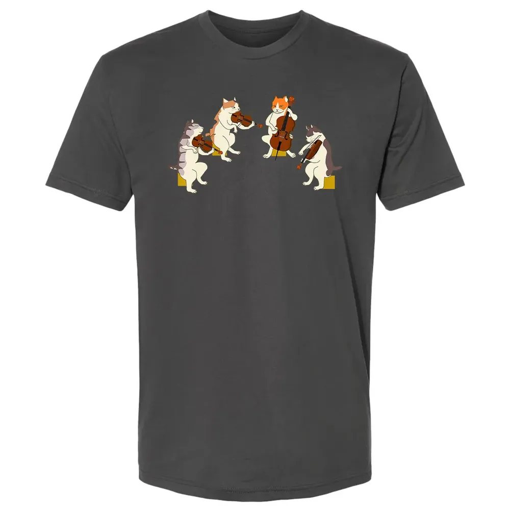 Fun Cats Playing Violin Cello  Gift Music Cat Lover Premium Unisex T-shirt - 8