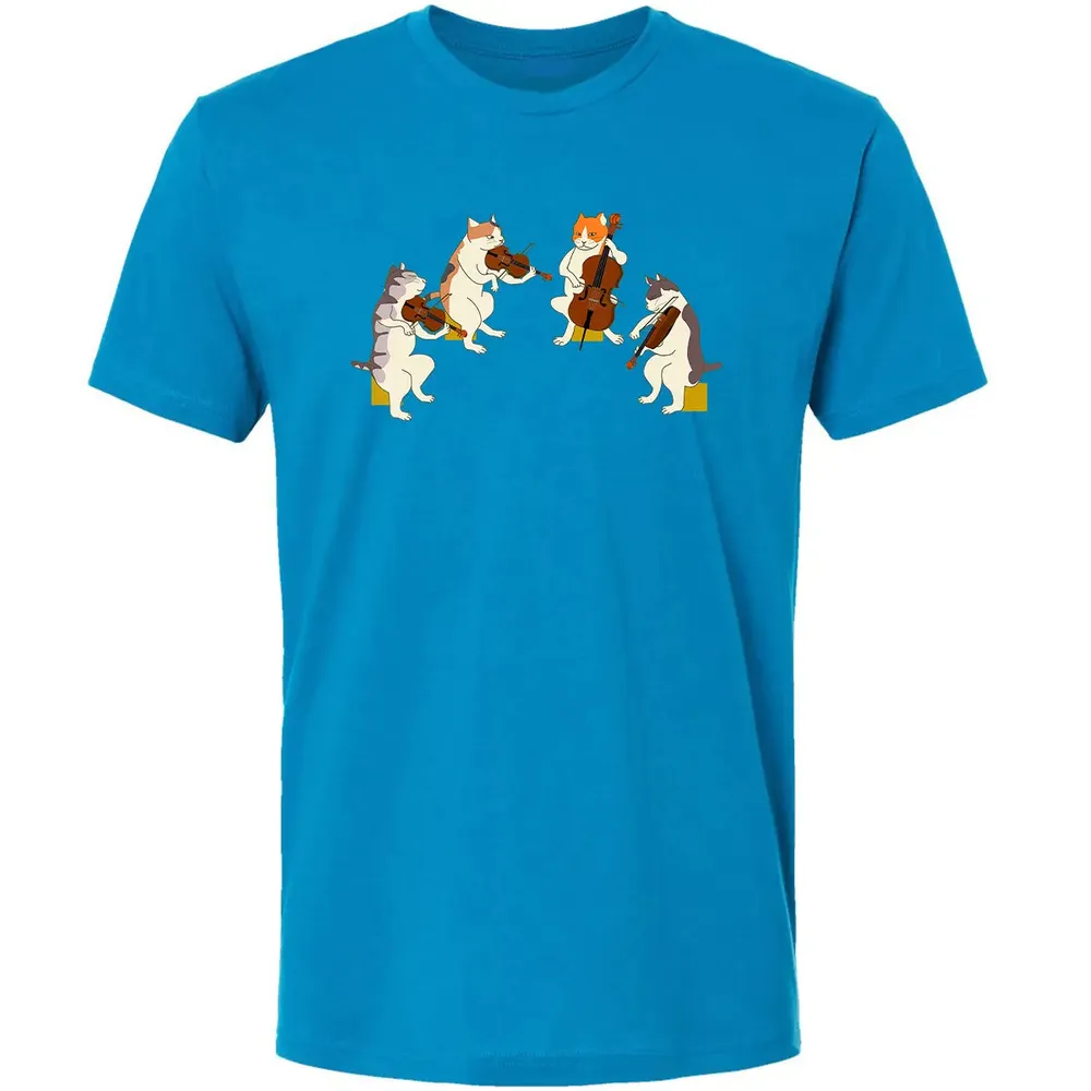 Fun Cats Playing Violin Cello  Gift Music Cat Lover Premium Unisex T-shirt - 15