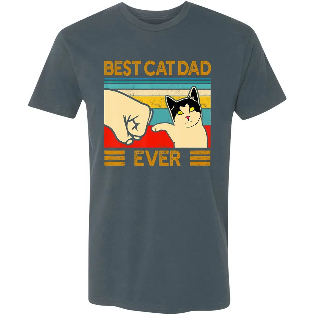 Best Cat Dad Ever  Funny Cat Daddy Father Day Gift Premium Unisex T-shirt - 14