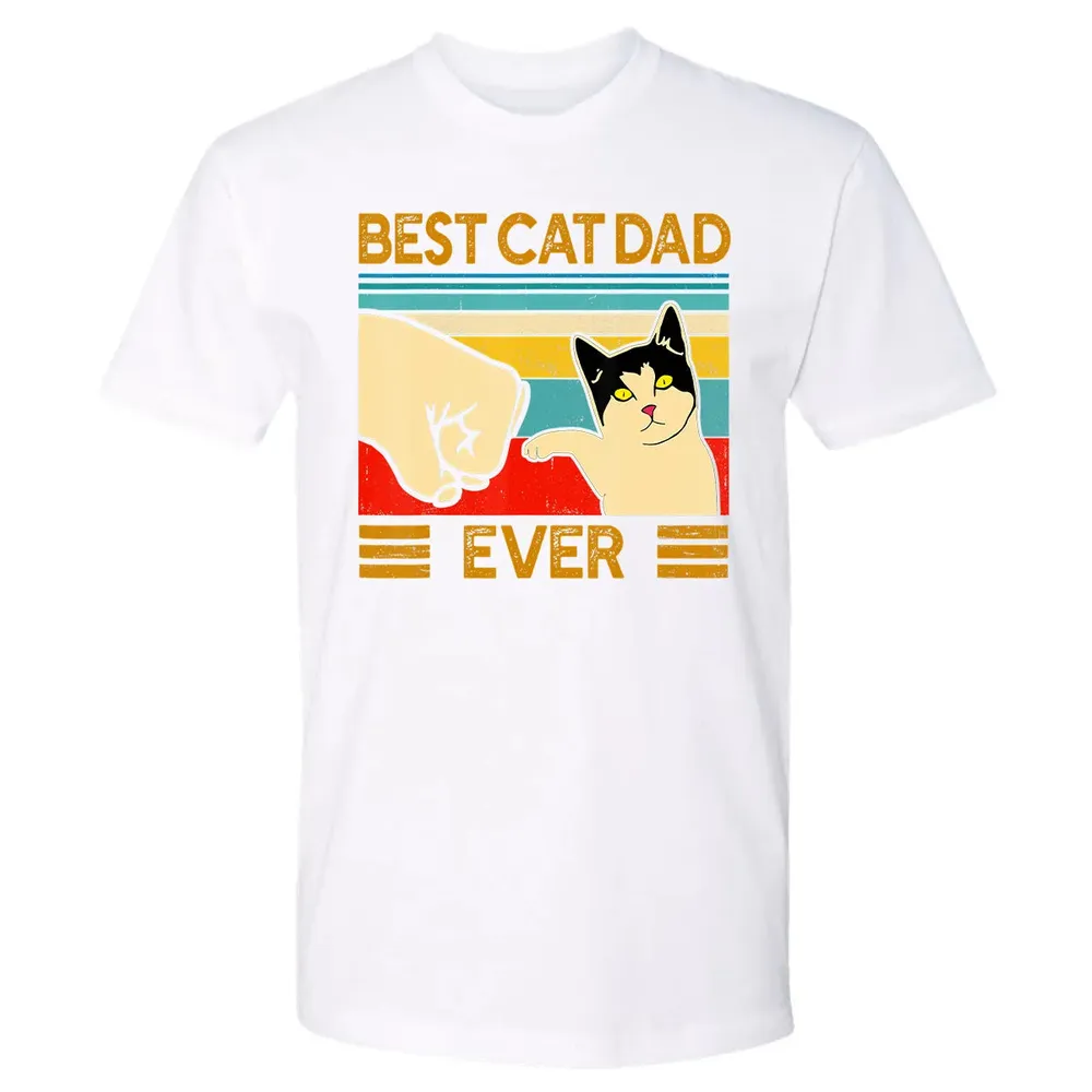 Best Cat Dad Ever  Funny Cat Daddy Father Day Gift Premium Unisex T-shirt - 4