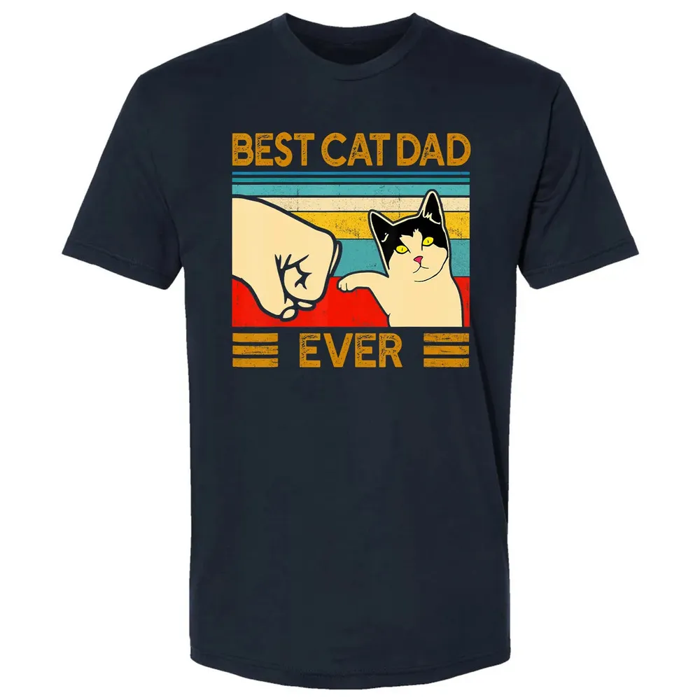 Best Cat Dad Ever  Funny Cat Daddy Father Day Gift Premium Unisex T-shirt - 2