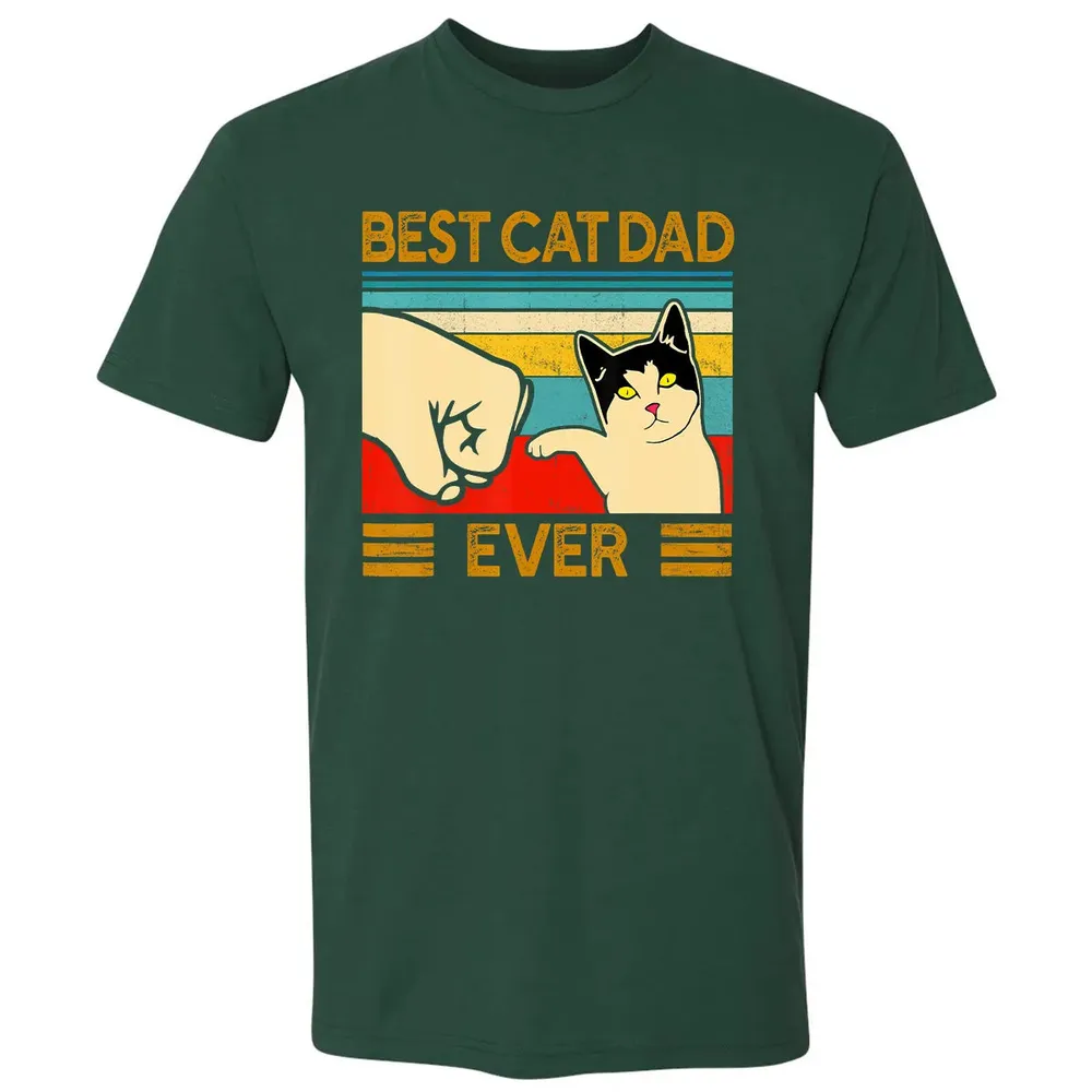 Best Cat Dad Ever  Funny Cat Daddy Father Day Gift Premium Unisex T-shirt - 12