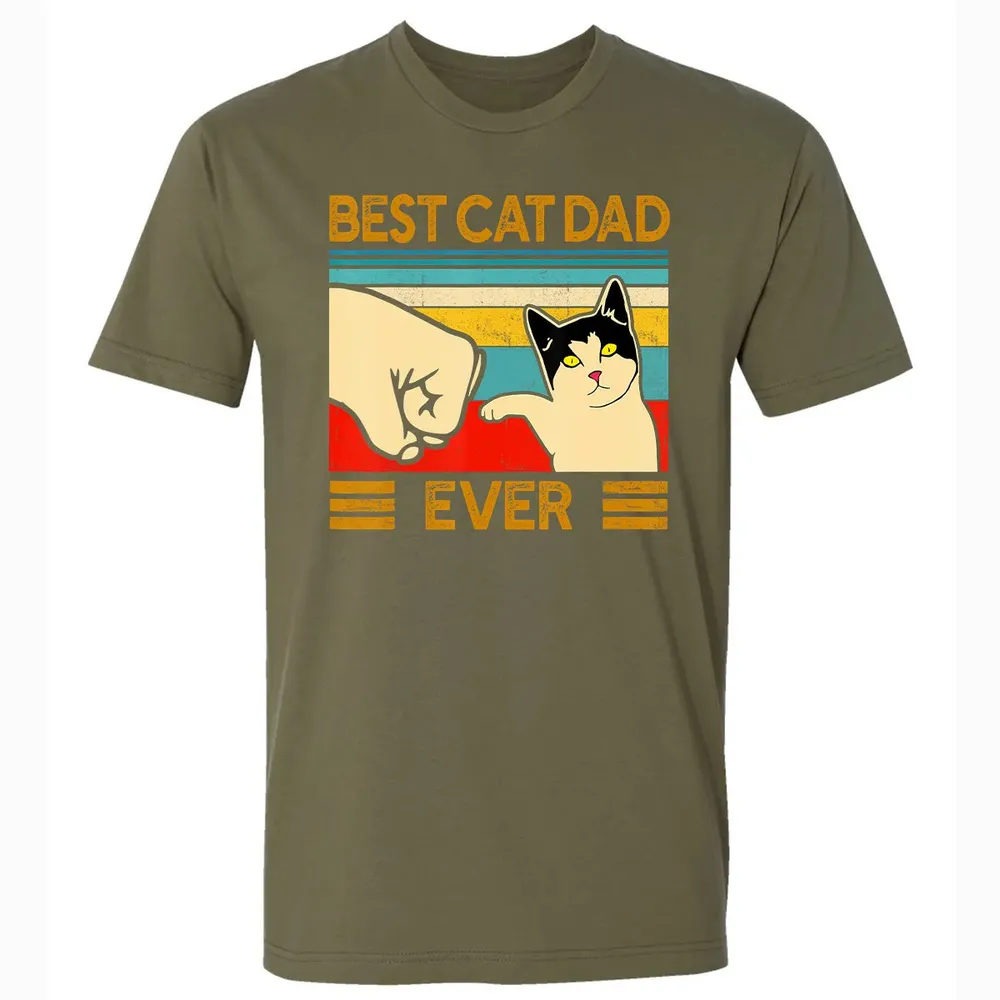 Best Cat Dad Ever  Funny Cat Daddy Father Day Gift Premium Unisex T-shirt - 5