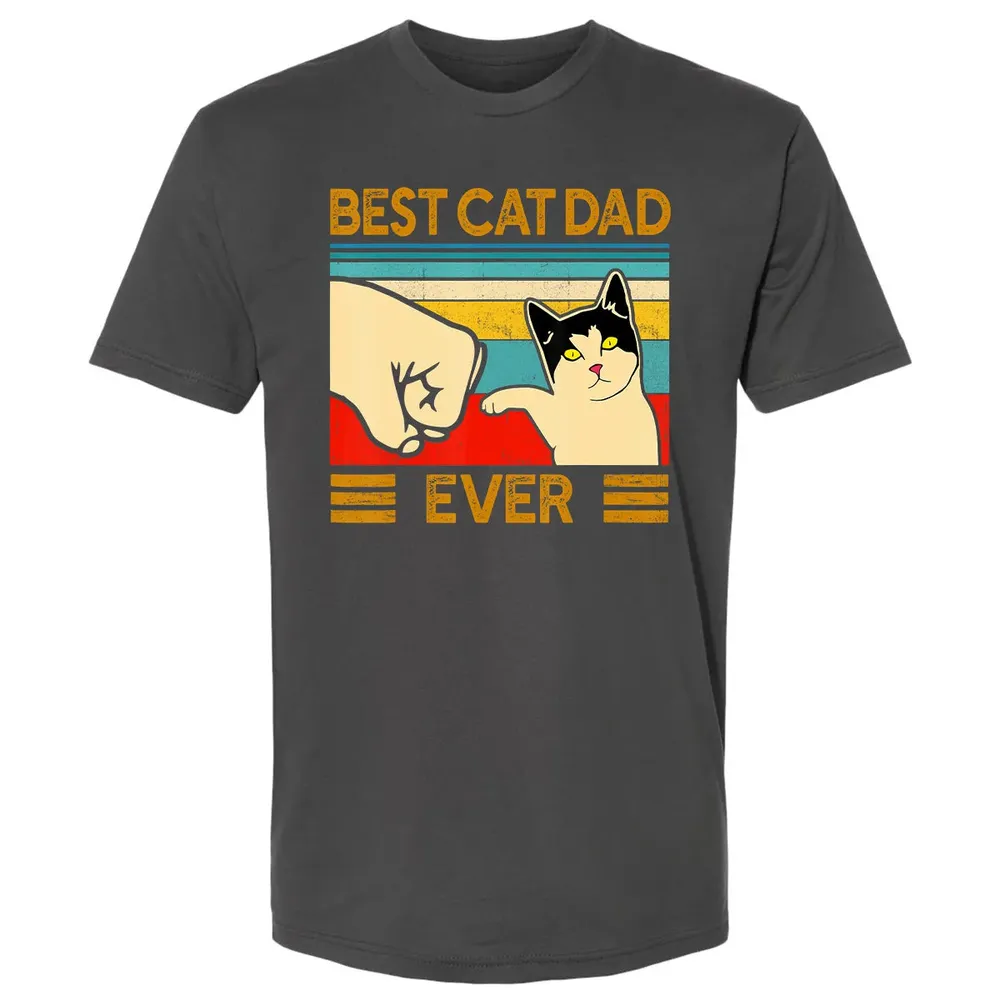 Best Cat Dad Ever  Funny Cat Daddy Father Day Gift Premium Unisex T-shirt - 8