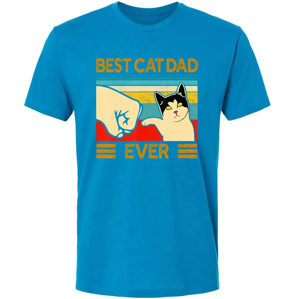 Best Cat Dad Ever  Funny Cat Daddy Father Day Gift Premium Unisex T-shirt - 15