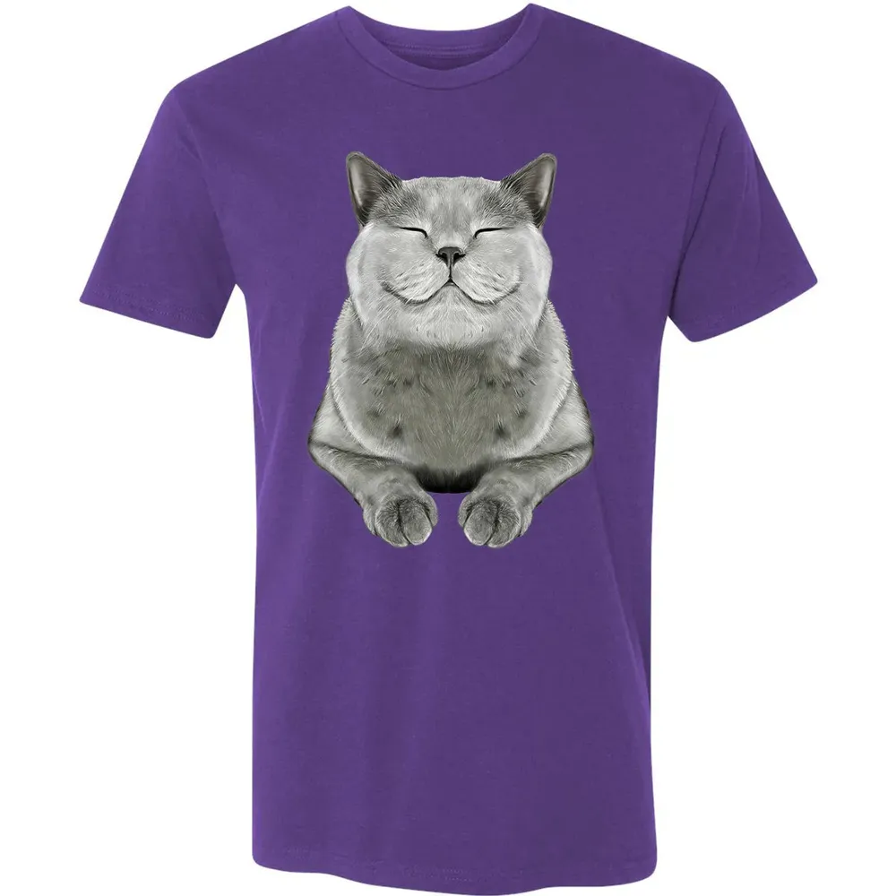 Grey Cat Smile Eager Face  Cats   Gifts Premium Unisex T-shirt - 7