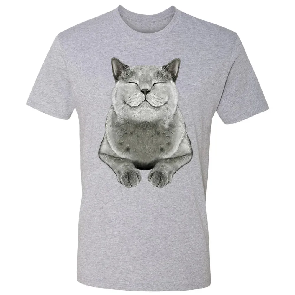 Grey Cat Smile Eager Face  Cats   Gifts Premium Unisex T-shirt - 9
