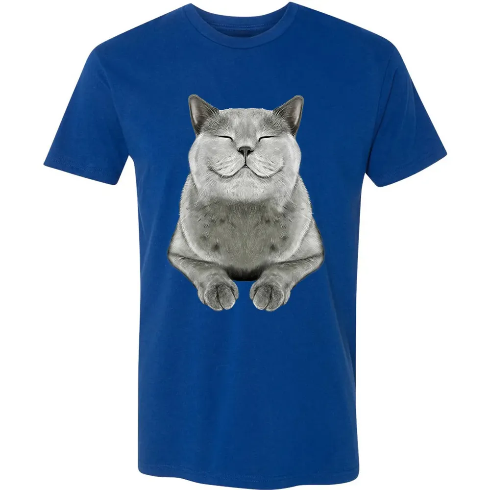 Grey Cat Smile Eager Face  Cats   Gifts Premium Unisex T-shirt - 10