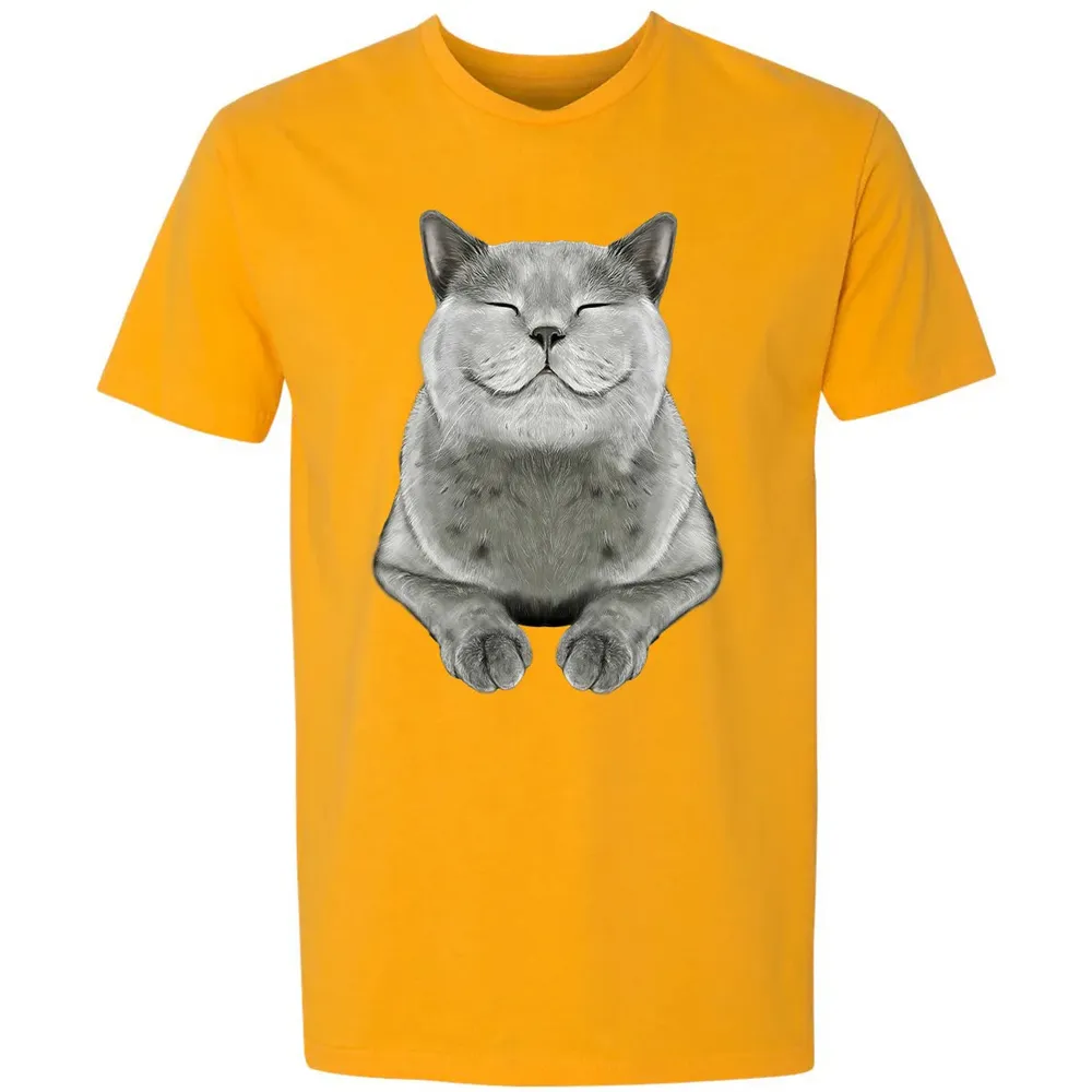Grey Cat Smile Eager Face  Cats   Gifts Premium Unisex T-shirt - 11
