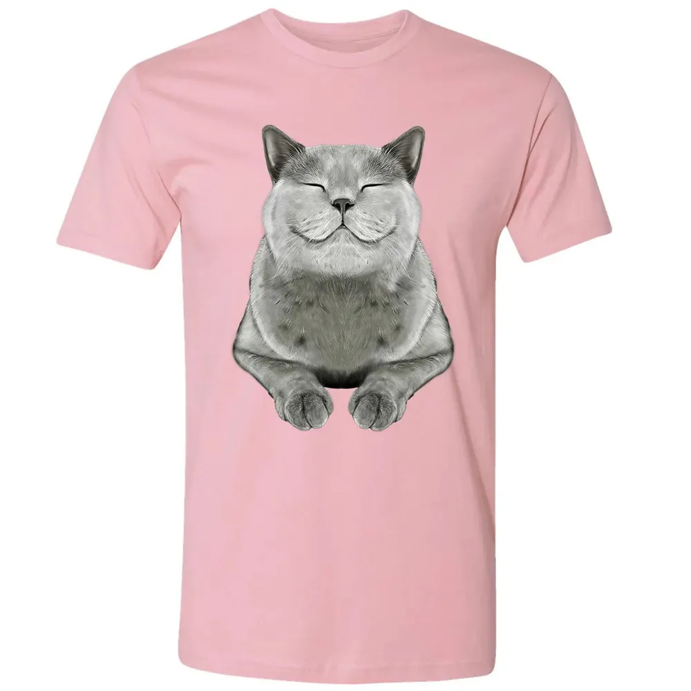 Grey Cat Smile Eager Face  Cats   Gifts Premium Unisex T-shirt - 3