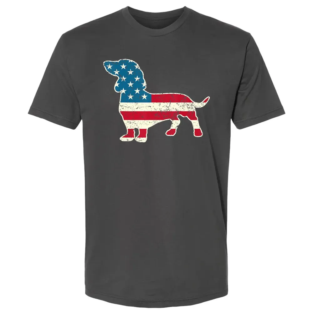 Dachshund 4th of July Dog Lover Gift Men Women American Flag Premium Unisex T-shirt - 8