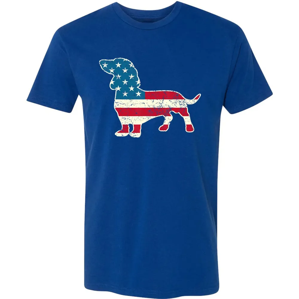 Dachshund 4th of July Dog Lover Gift Men Women American Flag Premium Unisex T-shirt - 10
