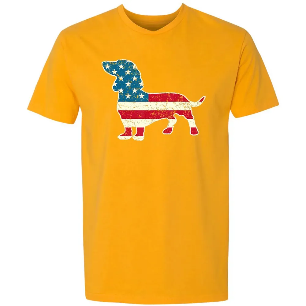 Dachshund 4th of July Dog Lover Gift Men Women American Flag Premium Unisex T-shirt - 11