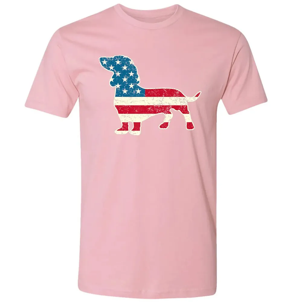 Dachshund 4th of July Dog Lover Gift Men Women American Flag Premium Unisex T-shirt - 3
