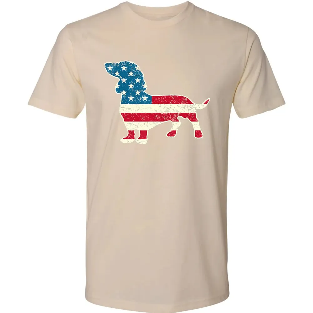 Dachshund 4th of July Dog Lover Gift Men Women American Flag Premium Unisex T-shirt - 13