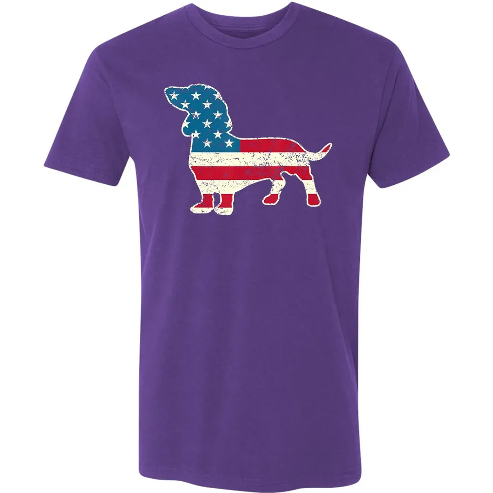 Dachshund 4th of July Dog Lover Gift Men Women American Flag Premium Unisex T-shirt - 7