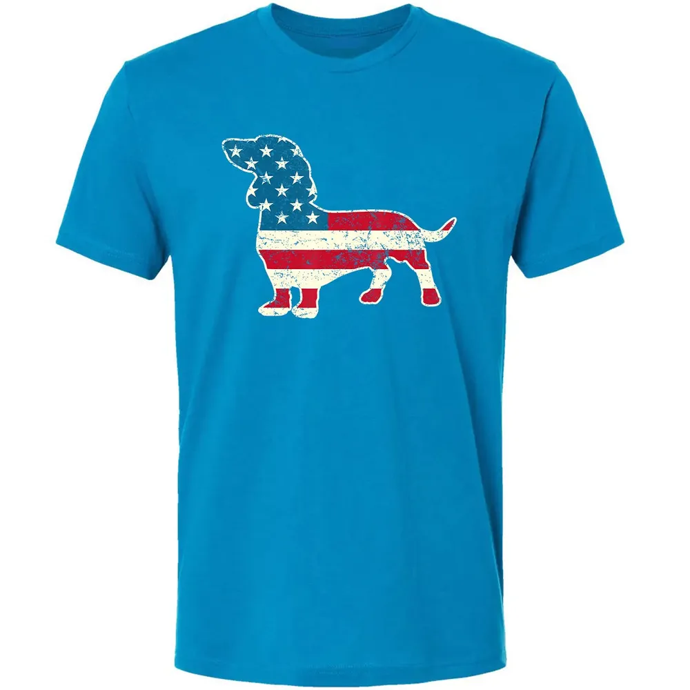 Dachshund 4th of July Dog Lover Gift Men Women American Flag Premium Unisex T-shirt - 15