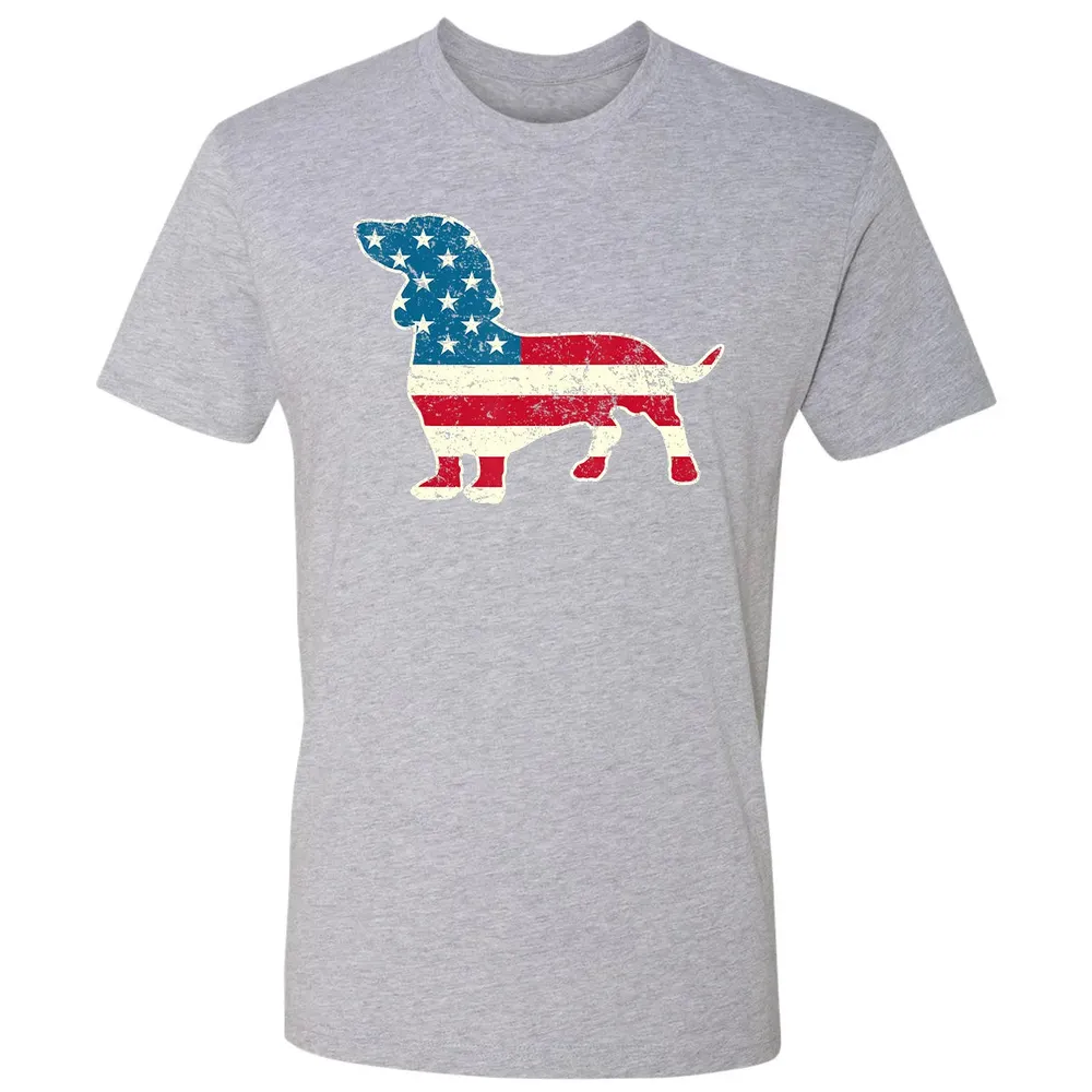 Dachshund 4th of July Dog Lover Gift Men Women American Flag Premium Unisex T-shirt - 9