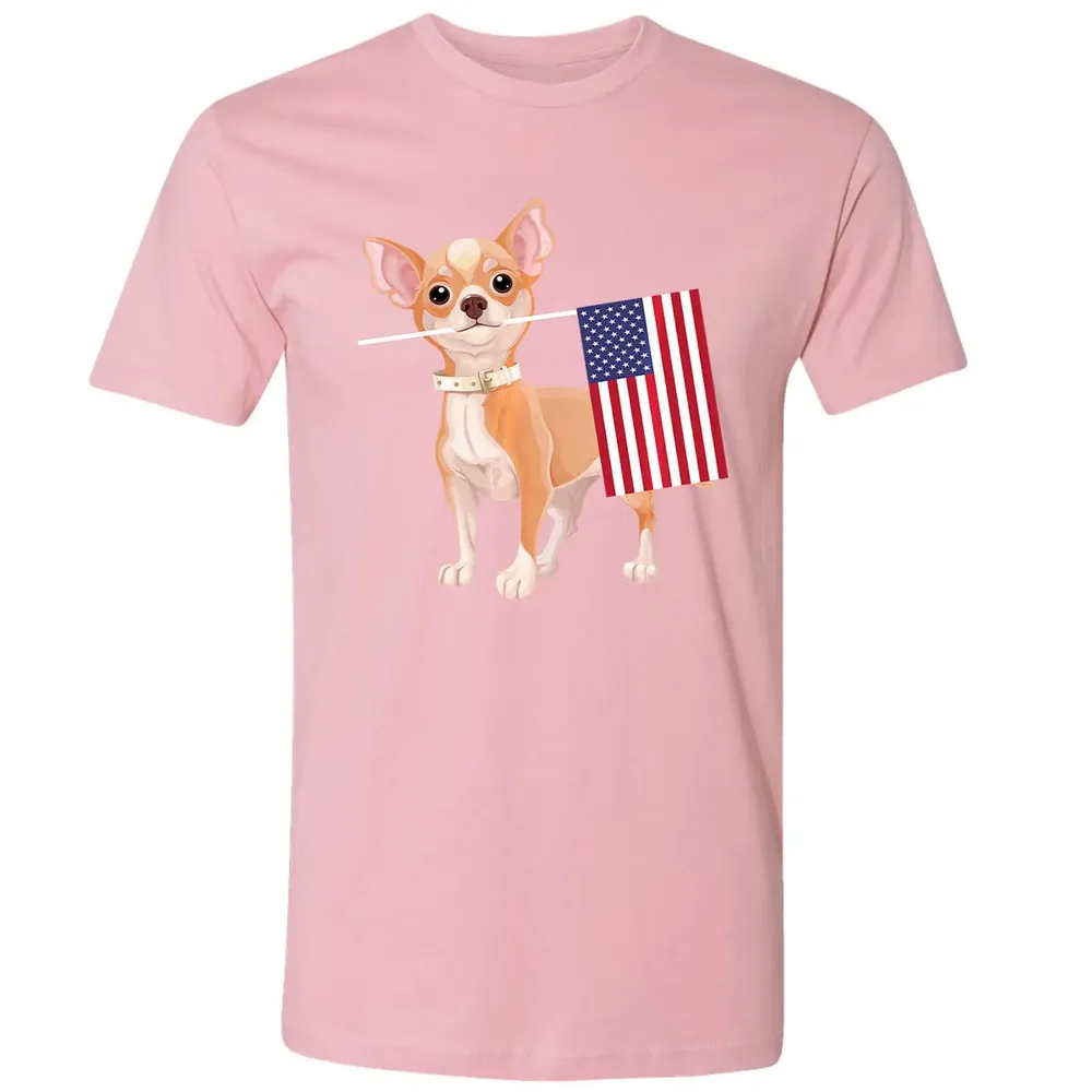 Funny Chihuahua dog American Flag Dog  4th of July Premium Unisex T-shirt - 3