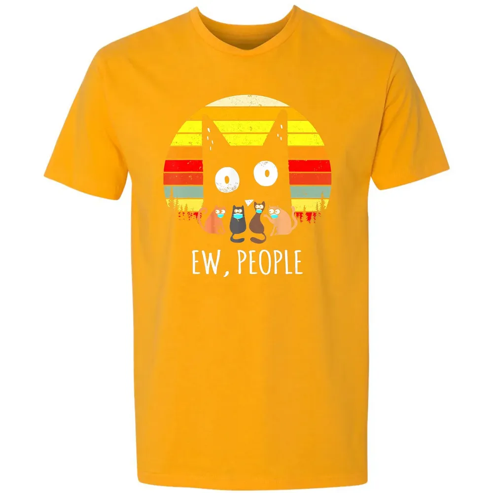 Ew People Vintage Funny Black Cat Mask Quarantine 2020 Gift Premium Unisex T-shirt - 11