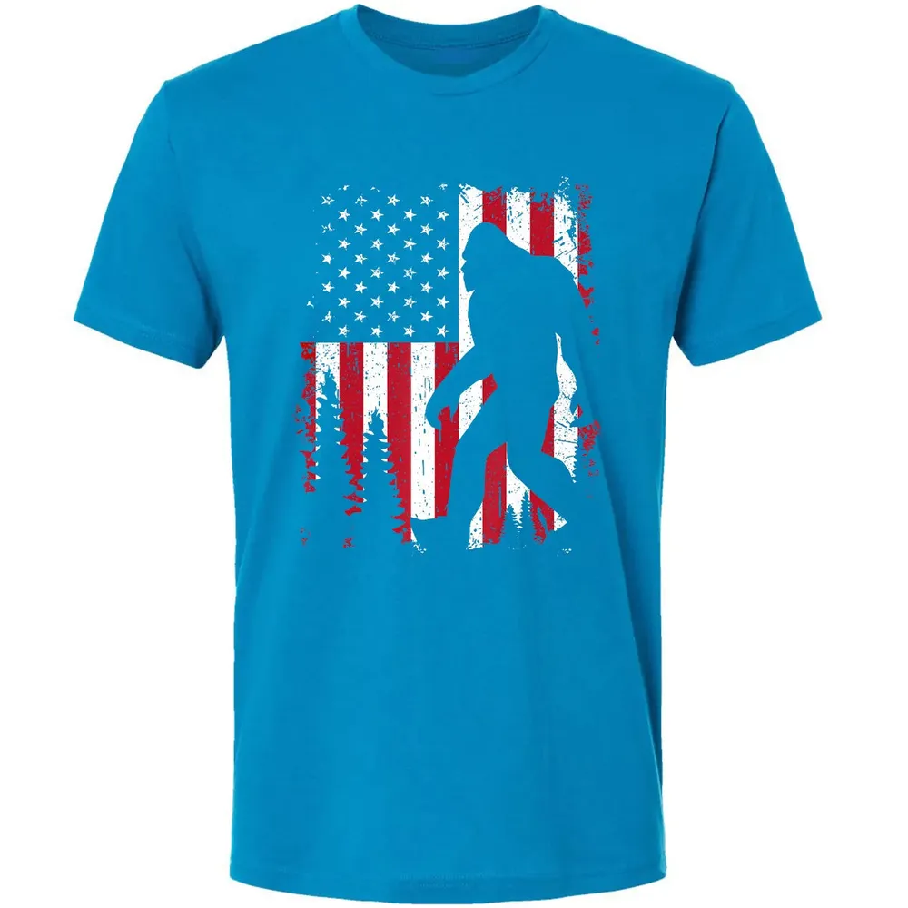 Bigfoot 4th of July American USA Flag Patriotic Kids Premium Unisex T-shirt - 15