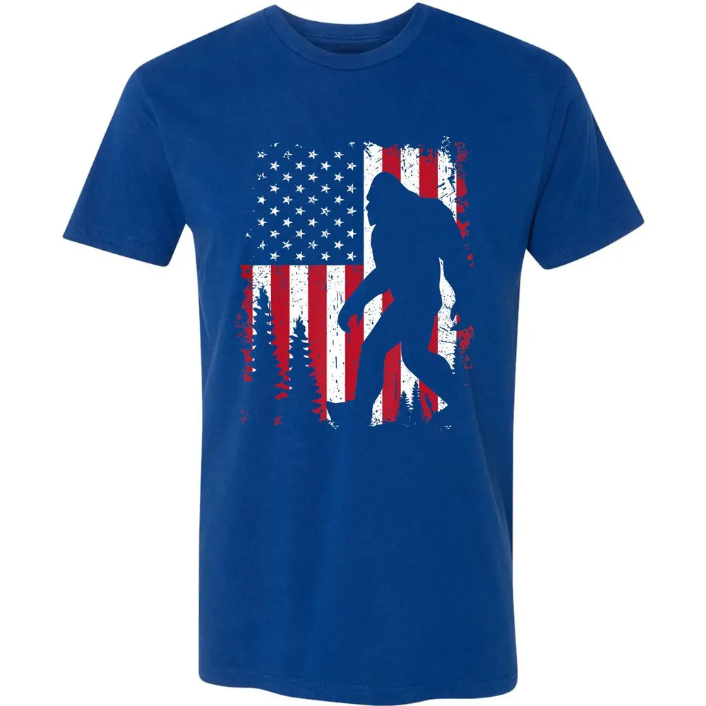 Bigfoot 4th of July American USA Flag Patriotic Kids Premium Unisex T-shirt - 10