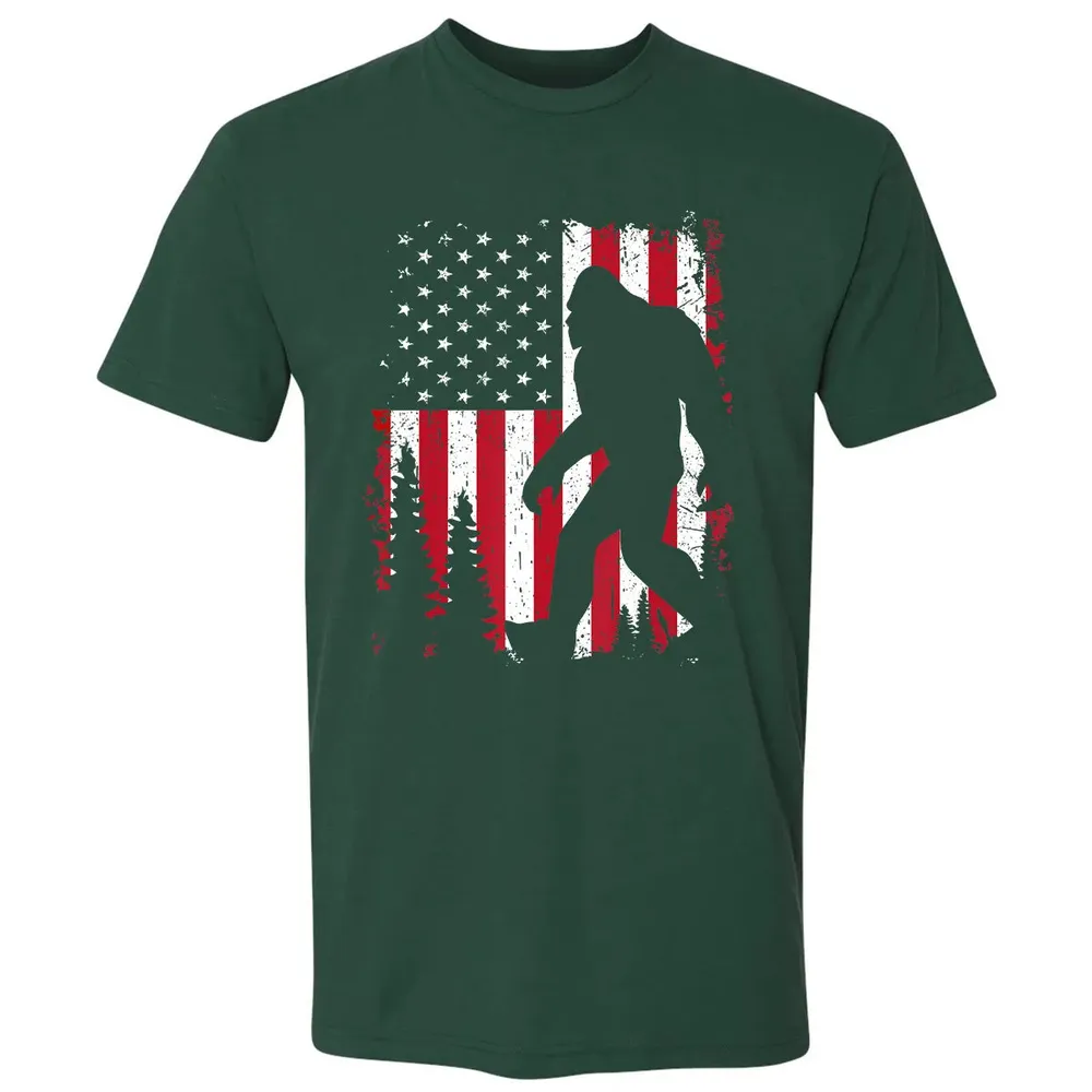 Bigfoot 4th of July American USA Flag Patriotic Kids Premium Unisex T-shirt - 12