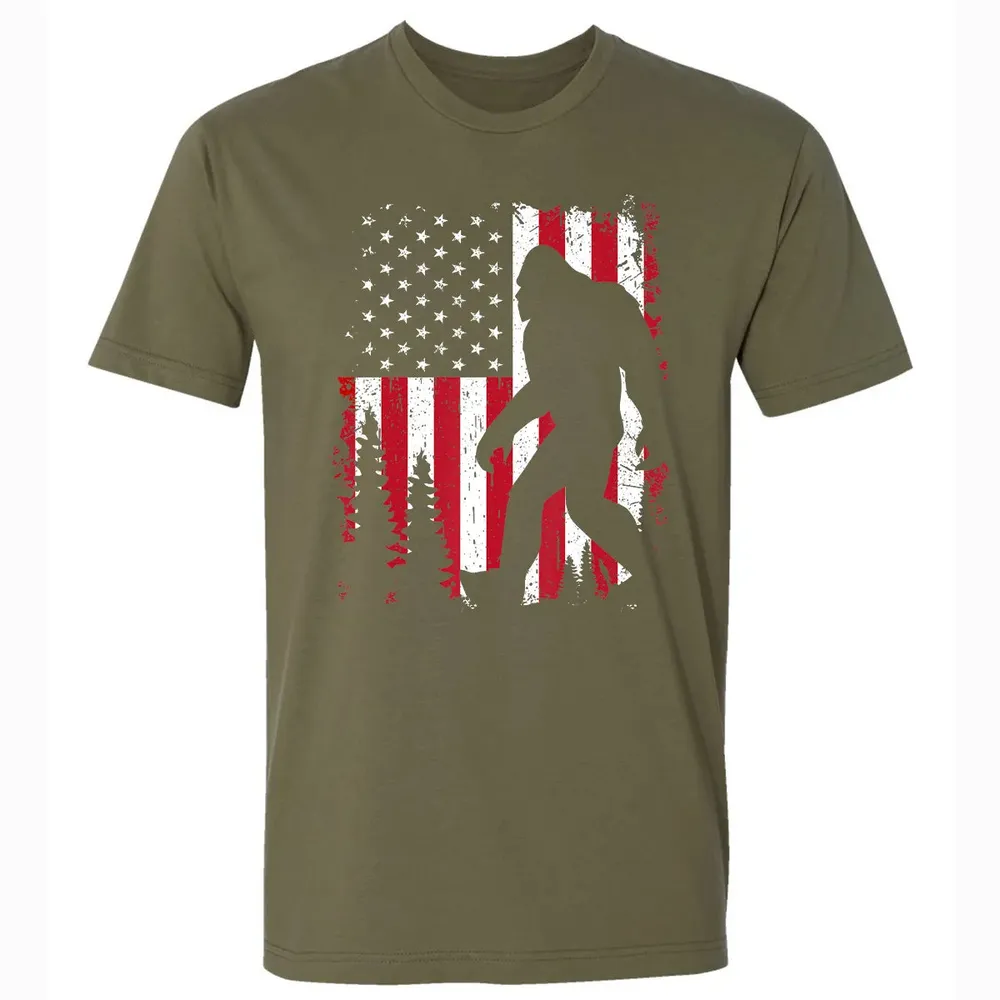 Bigfoot 4th of July American USA Flag Patriotic Kids Premium Unisex T-shirt - 5