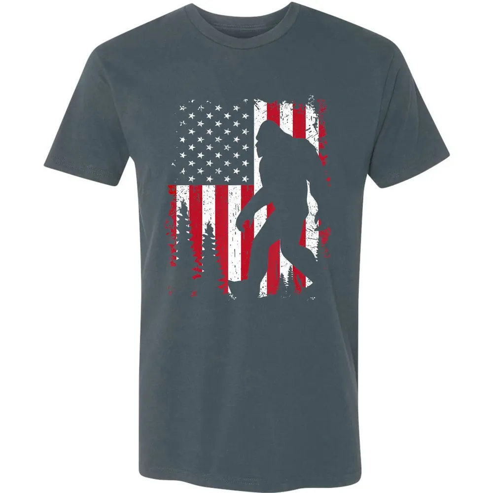 Bigfoot 4th of July American USA Flag Patriotic Kids Premium Unisex T-shirt - 14