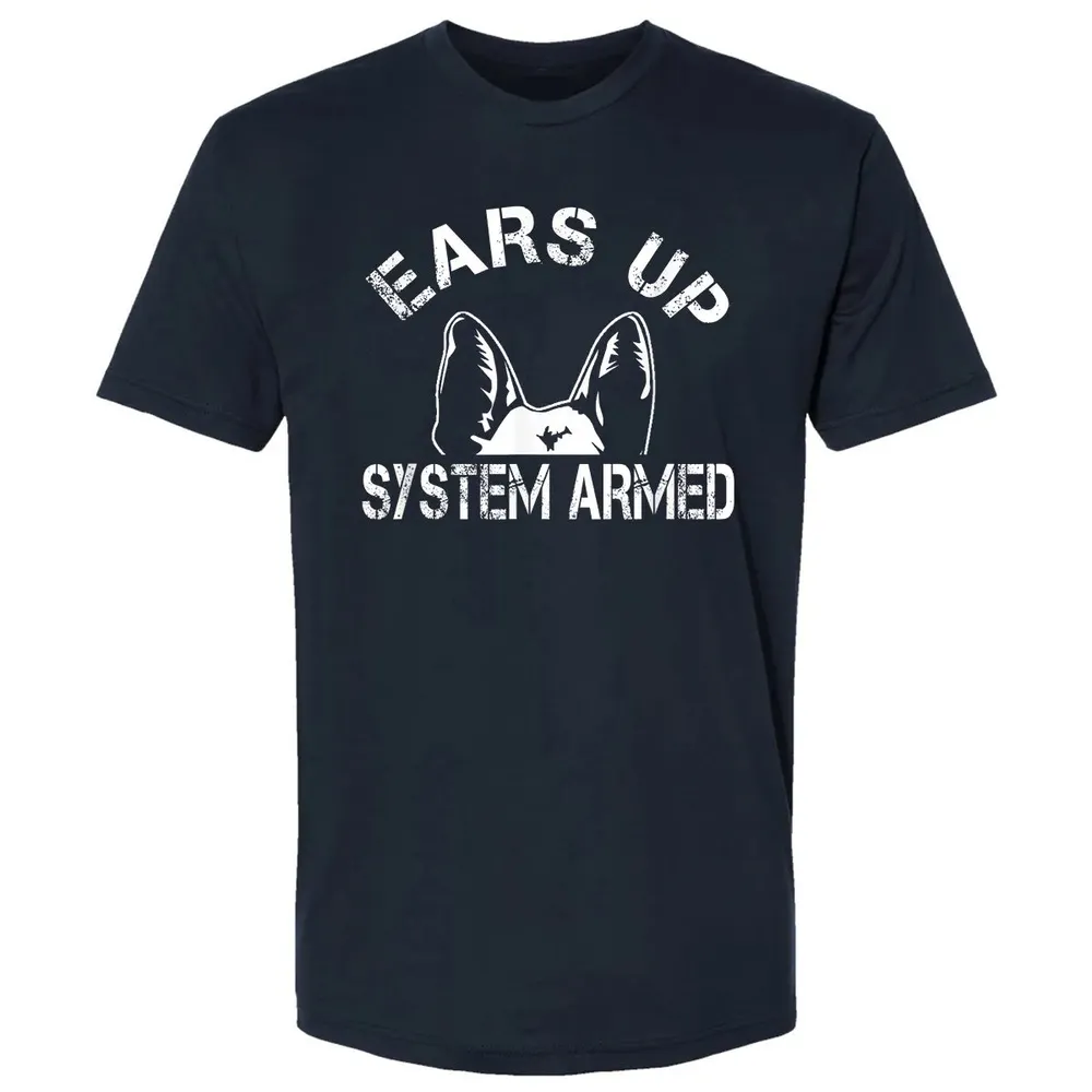 Ears up system armed   Funny German shepherd Premium Unisex T-shirt - 2