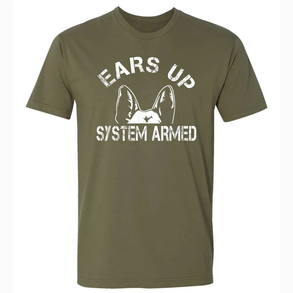 Ears up system armed   Funny German shepherd Premium Unisex T-shirt - 5
