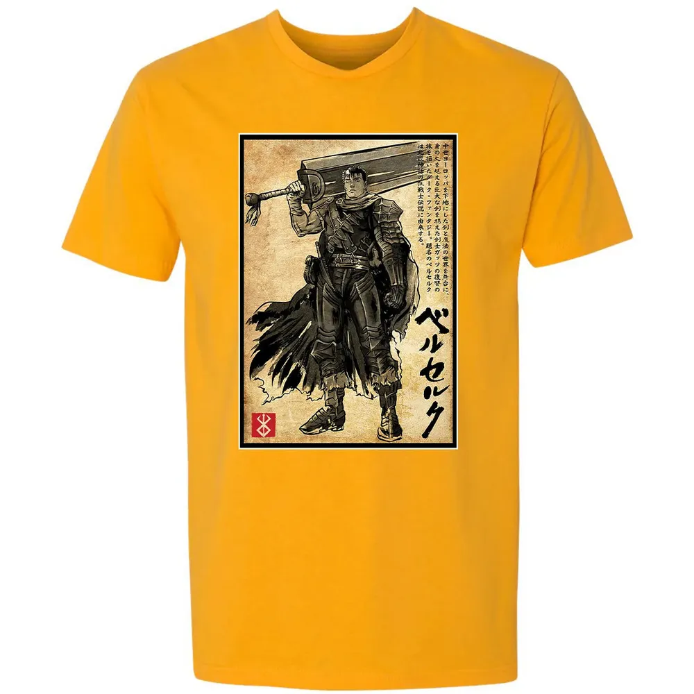 Black Swordsman woodblock Premium Unisex T-shirt - 11