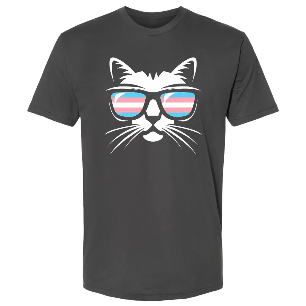 Transgender Pride Cat Gift  Support Trans Community Premium Unisex T-shirt - 8