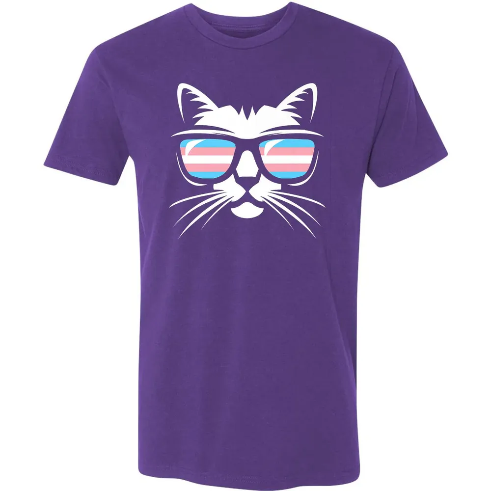 Transgender Pride Cat Gift  Support Trans Community Premium Unisex T-shirt - 7