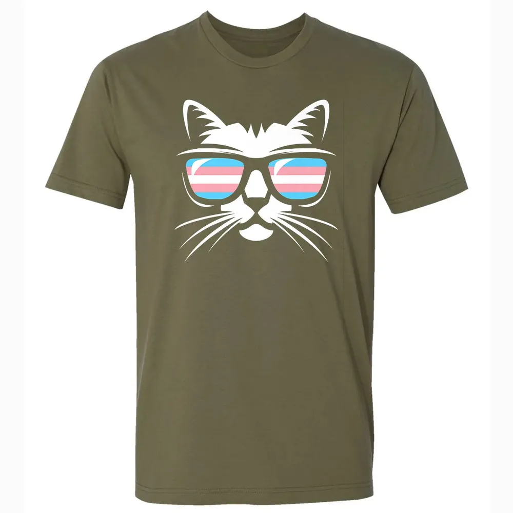 Transgender Pride Cat Gift  Support Trans Community Premium Unisex T-shirt - 5