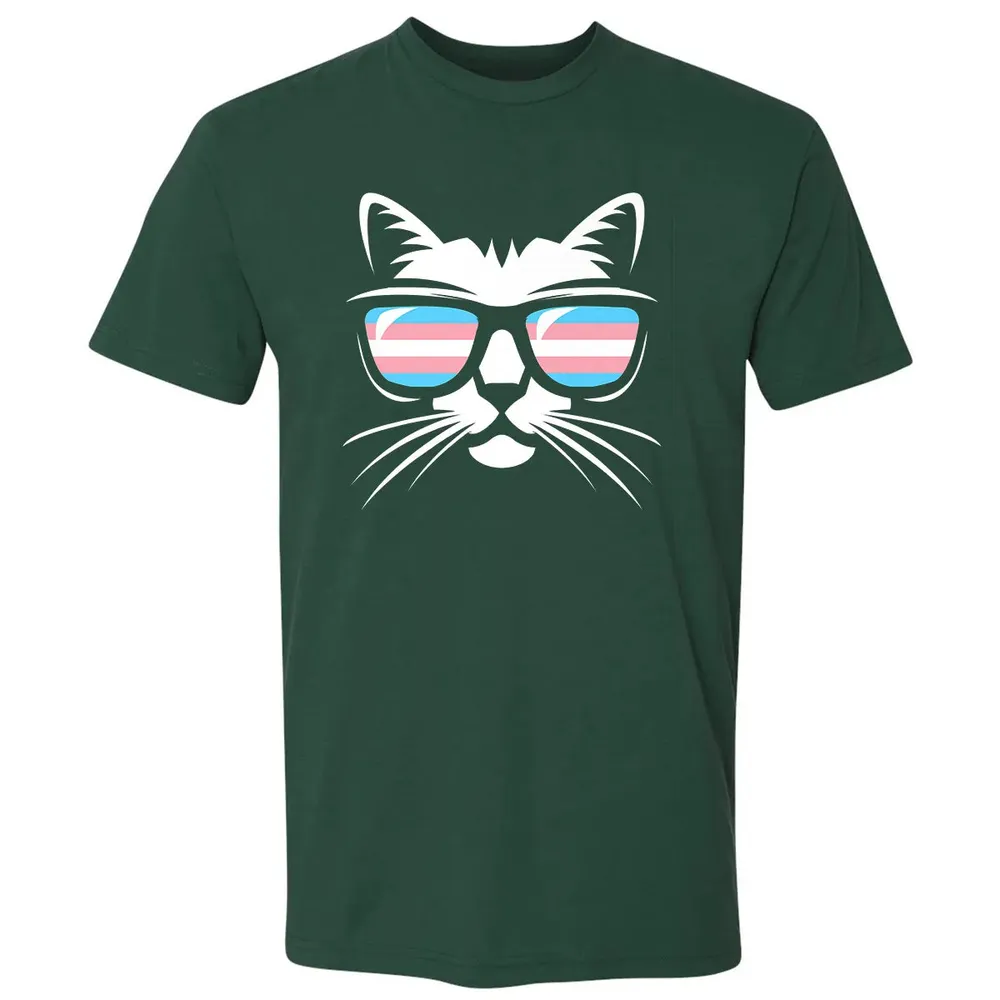 Transgender Pride Cat Gift  Support Trans Community Premium Unisex T-shirt - 12