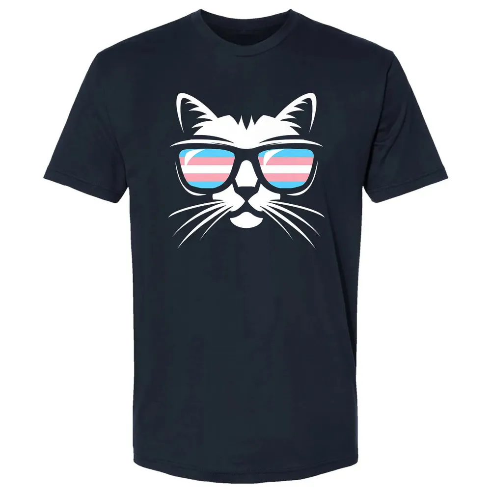 Transgender Pride Cat Gift  Support Trans Community Premium Unisex T-shirt - 2