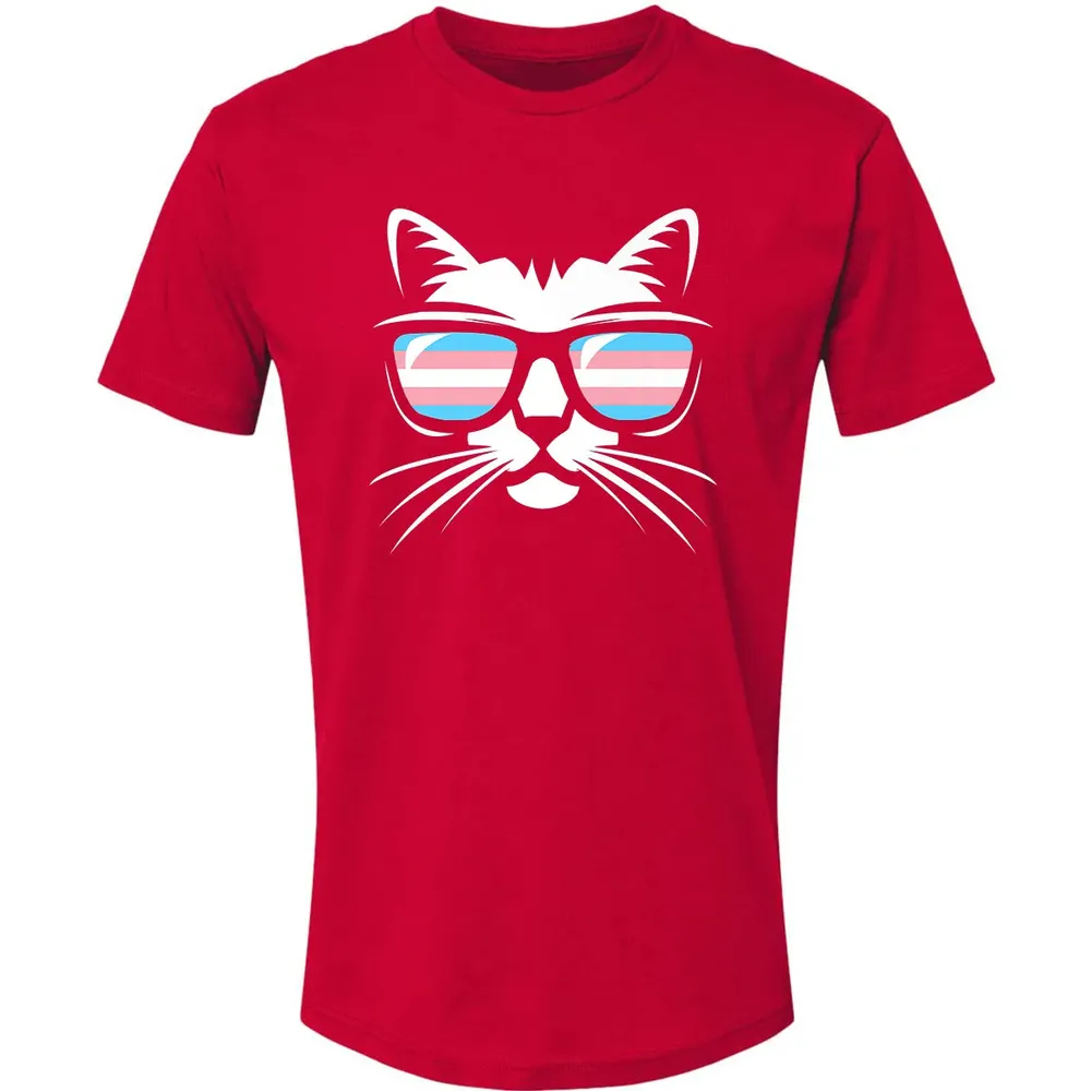 Transgender Pride Cat Gift  Support Trans Community Premium Unisex T-shirt - 6