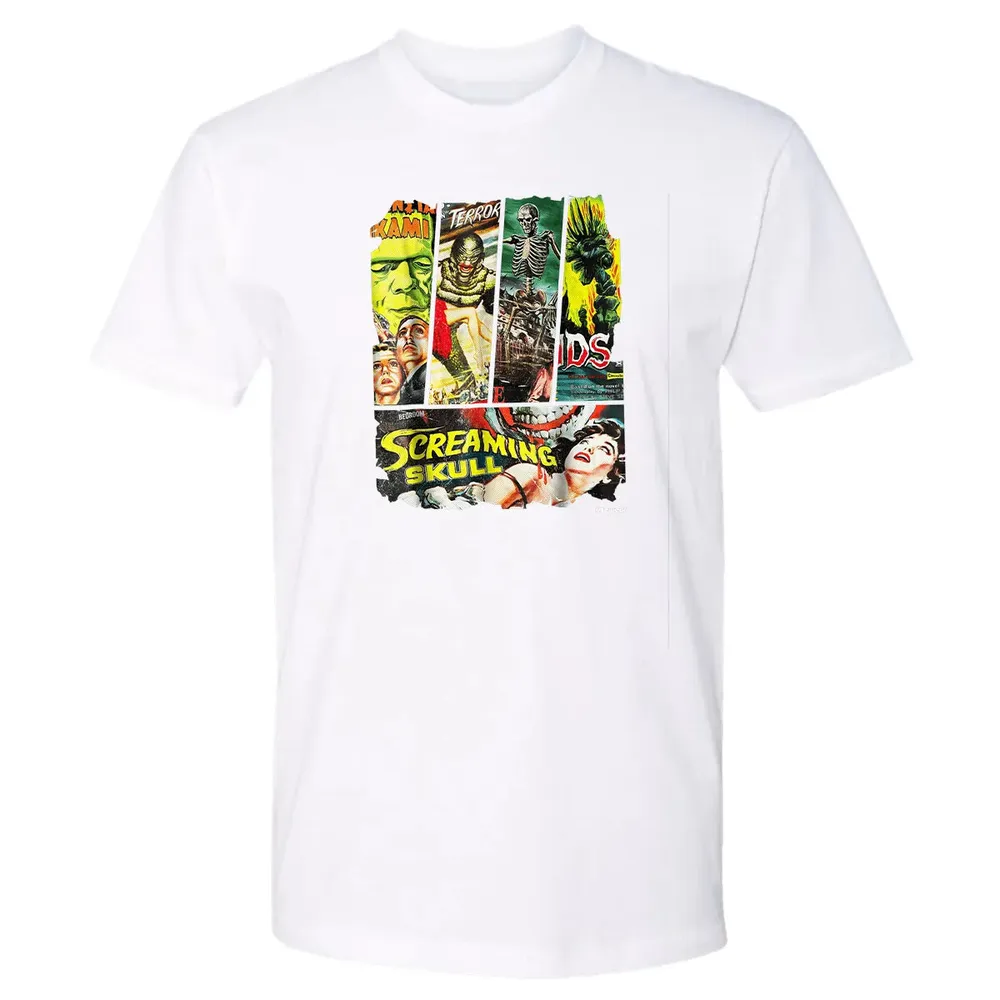 Vintage Style Sci Fi Horror Movie Poster Collage Premium Unisex T-shirt - 4