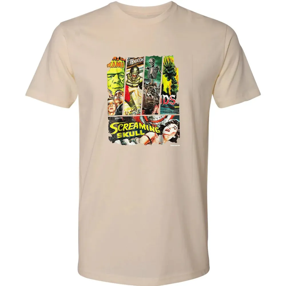 Vintage Style Sci Fi Horror Movie Poster Collage Premium Unisex T-shirt - 13
