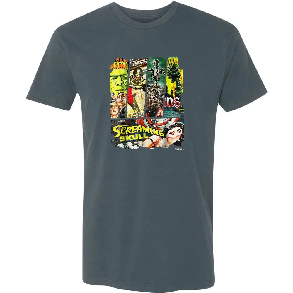 Vintage Style Sci Fi Horror Movie Poster Collage Premium Unisex T-shirt - 14